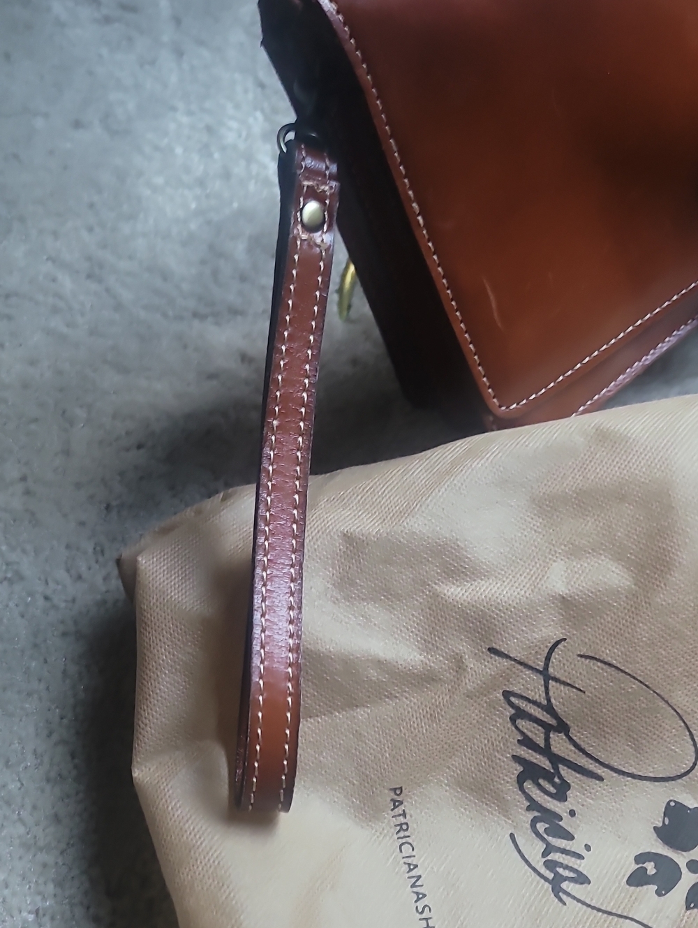 Patricia Nash Cognac Leather Crossbody Satchel - Picture 9 of 9